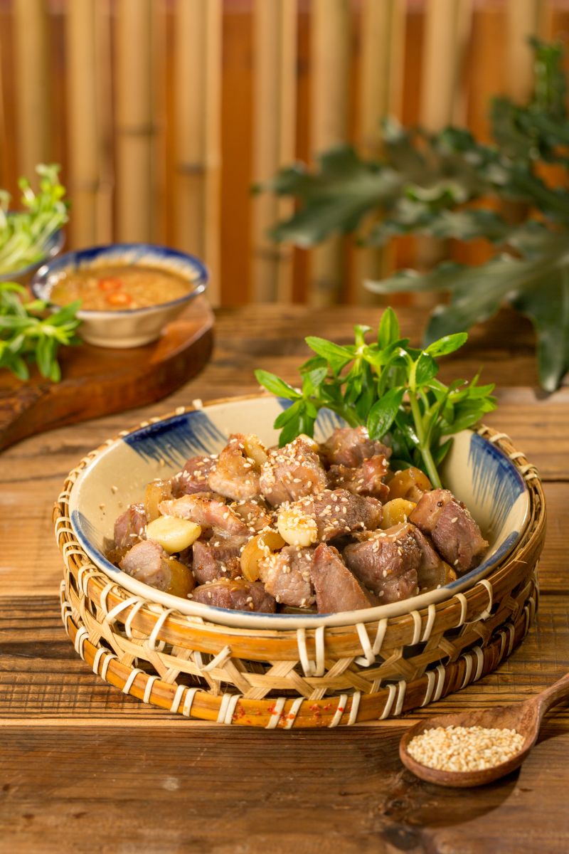 Thịt dải heo xóc tỏi